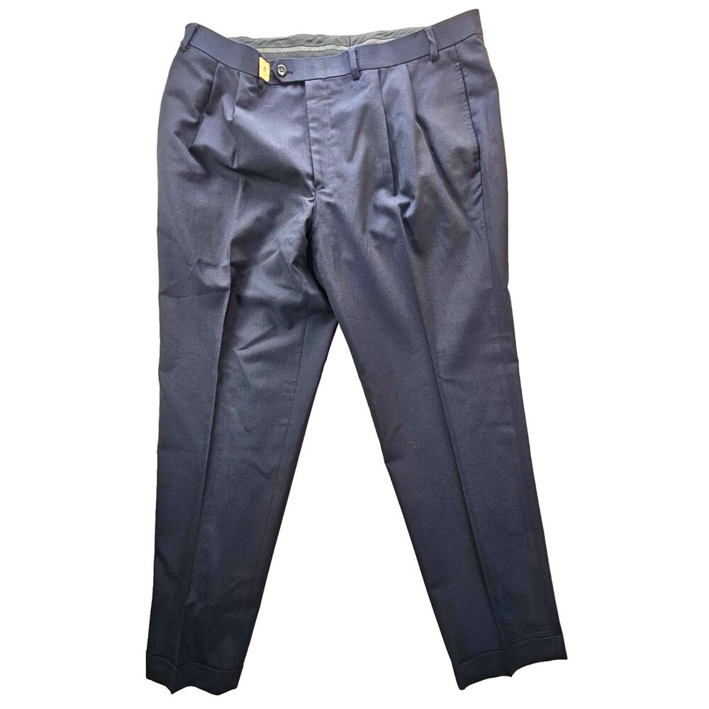 Lauren Ralph Lauren Mens Charcoal Wool Pleated Dress Pants 40x32 Total Comfort